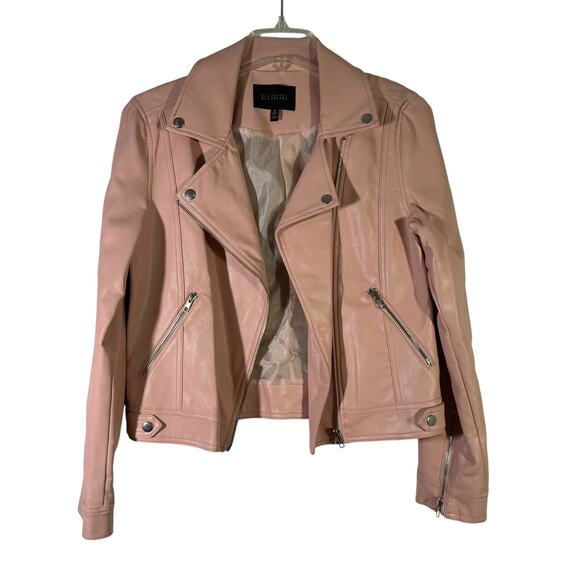 Blu Pepper Vegan Leather Moto Jacket Size M - Picture 1 of 6